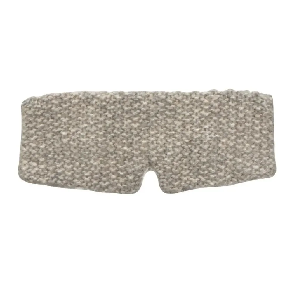 LUNYA Light Grey Wool Alpaca Knit Padded Sleep Eye Mask One Size